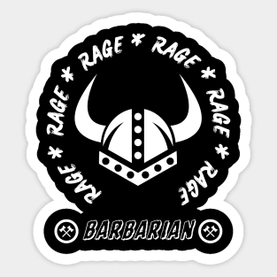 Barbarian Rage Dungeons and Dragons Sticker
